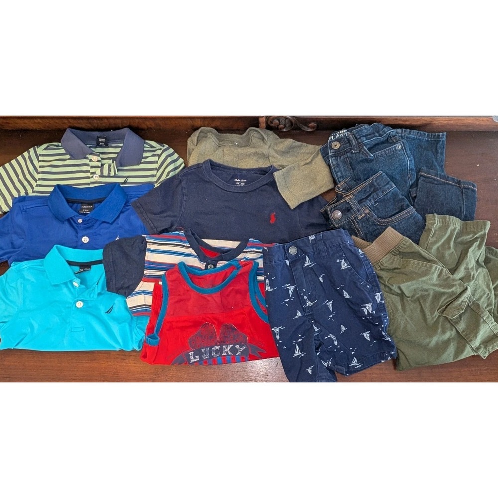 11 Boys 2T/24Mo Lot Clothes Pants Jeans Shorts Shirts Polo Nautica Lucky